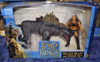 The Lord Of The Rings Deluxe Beast And Rider (sharku Warg) Figures Toy Biz