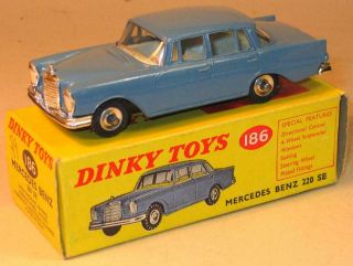 Dinky Toys No 186 Mercedes Benz 220 Se 1961 - 67 In Raf Blue Boxed