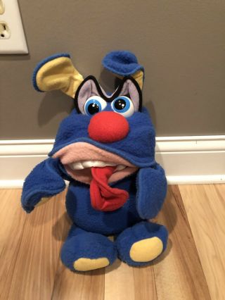 Vtg Funny Freddy 1987 Fisher Price Large Blue Plush Stuffed Dog Posable Ears Arm