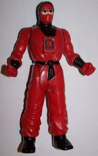 Vintage 1994 Karate Fighters Milton Bradley Red Ninja Action Figure 2