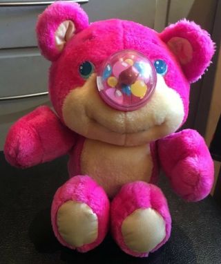 Vtg 1987 Playskool 11 " Nosy Bears Funsy Pink Plush Balloon Inflates