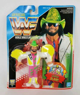 Vintage 1992 Hasbro Wwf Macho Man Wrestling Action Figure Wwe Randy Savage Blue