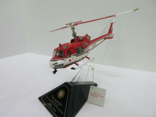 Rare Bell Uh - 1b Fire Department Huey Helicopter Franklin 1:48 Diecast