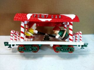 Vintage Bright 183 Train Musical Christmas Express Train Elf Pump Rail Car 3