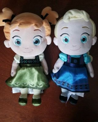 Disney Store Frozen Elsa & Anna Toddler Plush Doll 12 " Set