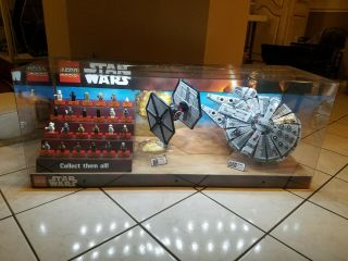 Lego Star Wars Store Display 75101 And 75105 With 24 Minifigures Rare