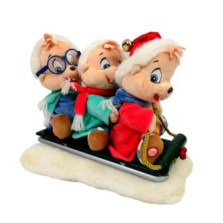 Alvin And The Chipmunks Gemmy Sledding Animated Singing Christmas Plush 2006