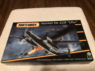 Matchbox Heinkel He 219 “uhu” Plane1/72 Scale Model Kit 40202 Parts