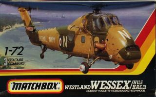 Matchbox 1:72 Westland Wessex Has.  31 Hu.  5 Helicopter Plastic Kit Pk - 133u