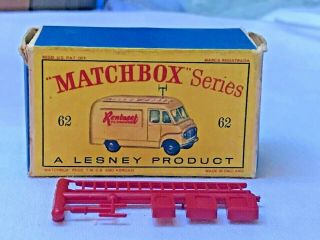 Vintage Matchbox Lesney No 62 Tv Service Van Box & Accessories Only