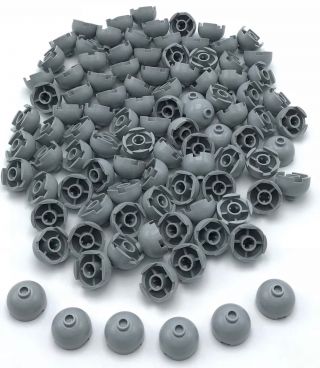 Lego 100 Light Bluish Grey 2 X 2 Dome Top Bottom Stud With Axle Holder