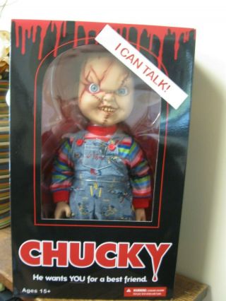Mezco Toyz Bride Of Chucky Scarred Talking Chucky 15 " Doll 15,