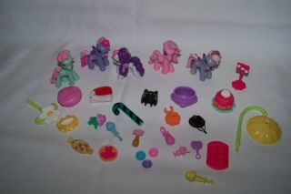 Set of 5 My Little Ponies from Ponyville and 26 misc accessories 2