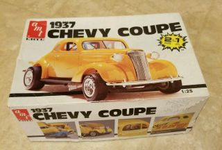 Vintage Amt 1937 Chevy Coupe Model Kit 1:25 In Scale