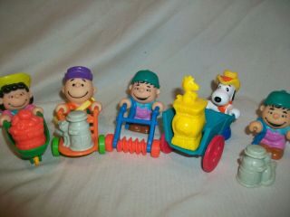 Vintage Mcdonalds Happy Meal Farm Toys Snoopy Charlie Brown Lucy Linus Complete