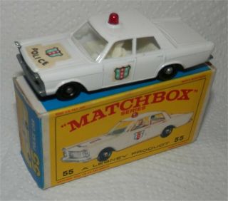 1960s.  Matchbox Lesney 55/59 Usa Ford Galaxie,  Police Car.  All