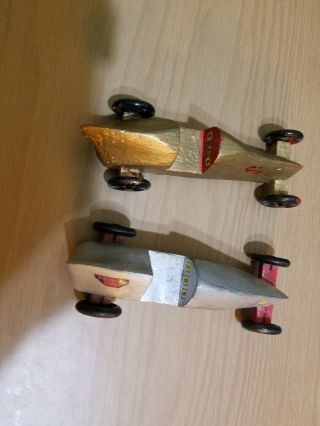 2 Vintage mid to late 1960 ' s Pinewood Derby Cars 2