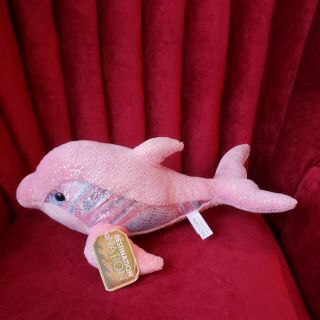 Aurora World Destination Nation Pink Sparkles Dolphin Plush 2016 Item 50498