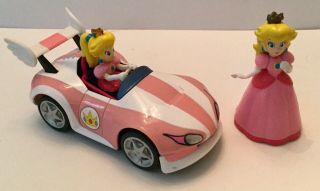 Mario Kart Wii Princess Peach Pull Speed Car 1:43 Scale,  Princess Peach Pvc Fig