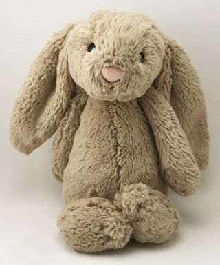 Jellycat London Bashful Bunny Rabbit Plush 12 " Stuffed Animal Beige Soft Euc