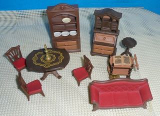Playmobil Victorian Dollhouse Dinette,  Sofa,  Secretary Desk,  Hutch,