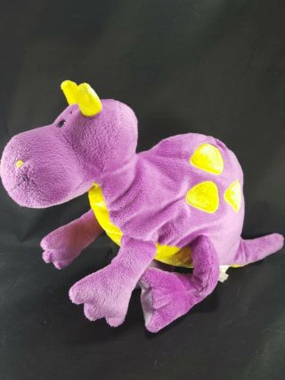 Toys R Us Animal Alley Purple Yellow Dinosaur Plush Stuffed Large 15 " Long Bean