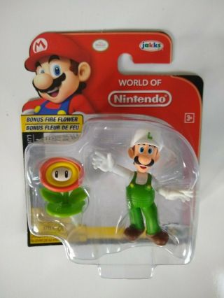 2.  5 " World Of Nintendo Fire Luigi With Bonus Fire Flower Jakks Pacific