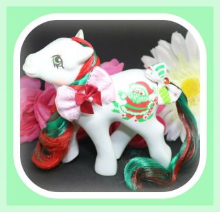 ❤️my Little Pony Mlp G1 Vtg Christmas Pony Merry Treat Santa Claus Holiday❤️
