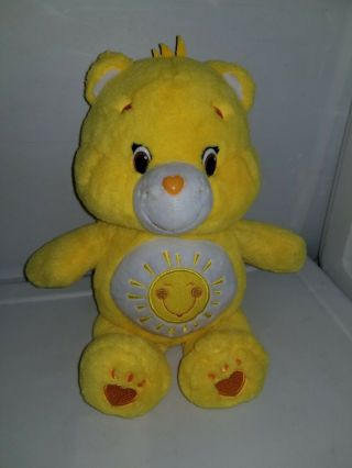 Carebears Sun Shine Bear Plushie Stuffed Animal 13 " Yellow Teddy Bear
