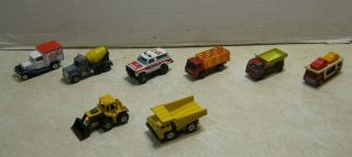 8 Vintage Matchbox Lesney & Fast Vehicles Cars Trucks Construction Tt13