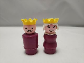 Vintage Fisher Price Little People King Queen Prince For Castle Wood Toys