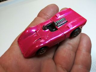 1969 Hot Wheels Redline " Ferrari 312p " In Blazing Hot Pink Black Interior Usa