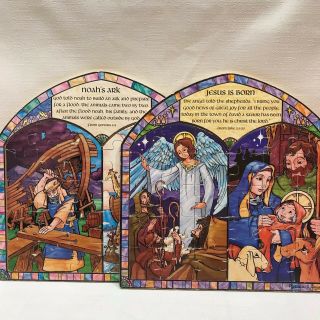 Melissa & Doug Set Of 2 Windows To The Past Bible Wooden Puzzles Noah & Nativity