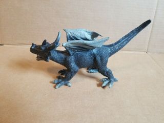 2005 Toy Major Trading Co Black Horned Winged Dragon Lizard Figure Figurine