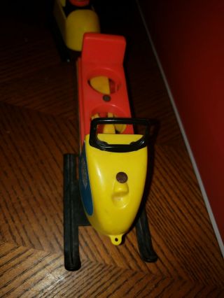 Vintage Fisher Price Little People Mini Snowmobile 705 Sled Trailer with dog 2