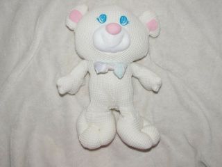 Vintage 1994 Fisher Price Plush Creme Thermal Waffle Weave Cozy Bear Lovey
