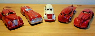Set Of 5 Rare Vintage Usa - Made Futuristic Design Diecast Toys
