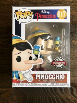 Pinocchio With Jiminy Cricket Funko Pop Vinyl 617 Disney Pop Special Edition