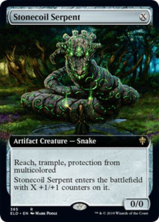 Stonecoil Serpent - Foil - Extended Art,  Nm -,  English,  Throne Of Eldraine Mt