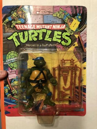 1988 Teenage Mutant Ninja Turtles Tmnt Leonardo Figure Moc Playmates Unpunched
