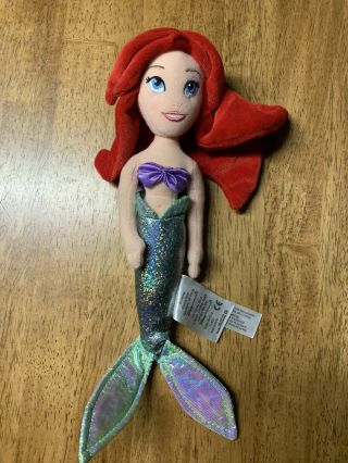 Disney Store The Little Mermaid Ariel Plush Soft Toy Doll Stuffed Small 12 In