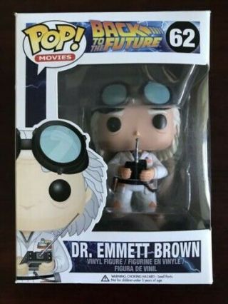 Funko Pop Dr Emmett Brown - Back To The Future 62 Rare Vaulted