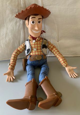 Thinkway Disney/pixar Toy Story Woody W/hat Pull String Toy 15 "