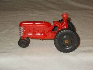Vintage Hubley Red Plastic Kiddie Toy Tractor 1950 