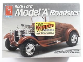 1929 ’29 Ford Model A Roadster Hot Rod Amt Ertl 1:25 Model Kit 6572