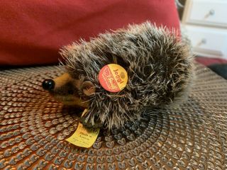 Vintage Steiff Hedgehog Joggi With Paper And Button Tag