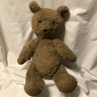 Handmade Vintage Primitive Style Stuffed Plush Brown 18 " Teddy Bear Jointed