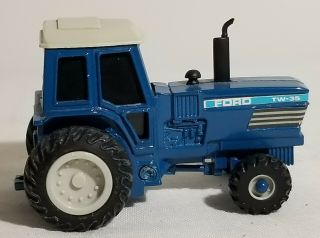 Vtg Ertl Die Cast 1/64 Blue Ford Tw35 Tw - 35 Pullback Pull & Go Farm Tractor Toy