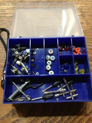 Tech Deck Carry Case With Spare Parts And Tools Trucks Wheels Screws Nuts