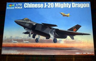 Trumpeter 1/72 Chengdu J - 20 Mighty Dragon Chinese Fifth Generation Fighter